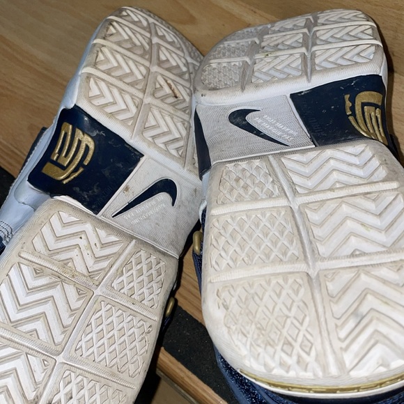 Nike Lebron Zoom Soldier Dunkman Navy Blue White Men Shoes 316643-411 Preowned - Picture 7 of 10